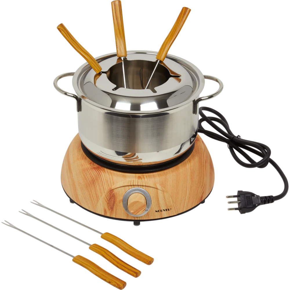 Fleischfondue-Set Elektro «Wood Inox» - 11-teilig